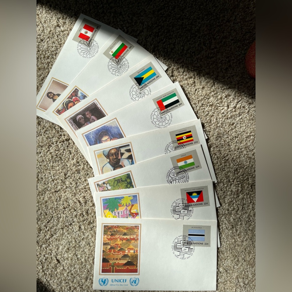 UNICEF Commemorative First Day Covers Six New